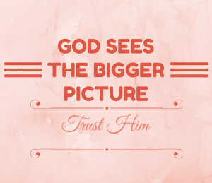 GOD SEES THE BIGGER PICTURE