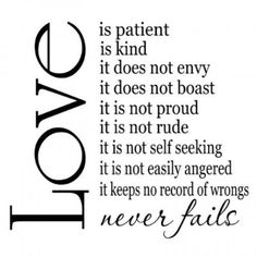 Love never fails